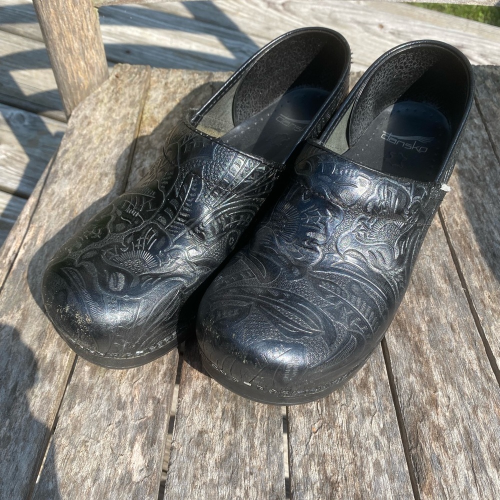 Dansko Tooled leather Professional Clogs
